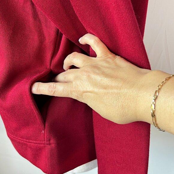 ❤️ Talbots Red Full-Zip Sweater - Size Small 100% cotton  elegant + high-quality - Picture 5 of 10